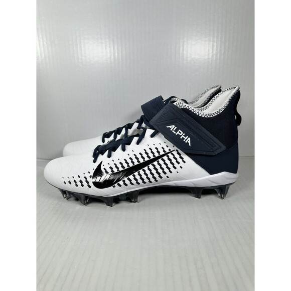 Nike Men’s 13 Alpha Menace Pro 2 MID Football Cleats BV3945-102 Navy White - Picture 3 of 8